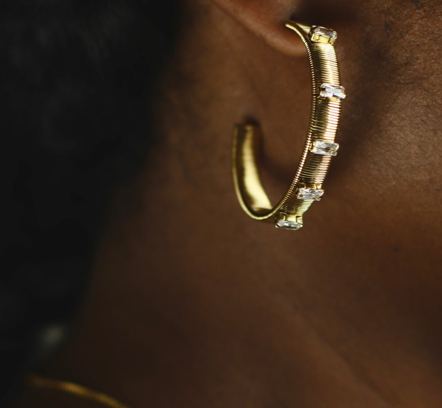 Dazzling Crescent Hoop Earrings